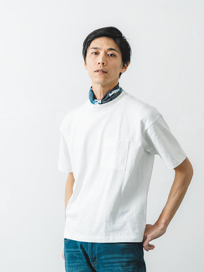 吊り編み天竺ポケットT／ワイドフィット／クルーネック