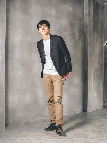 スビンプラチナム長袖T／スリムフィット／クルーネック