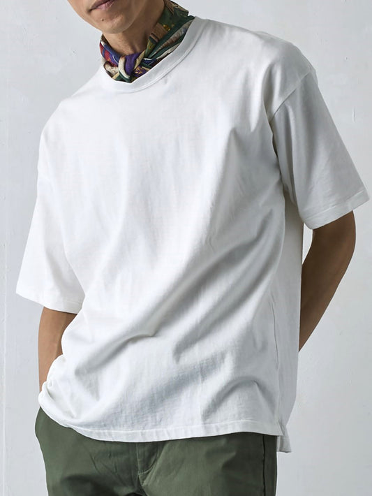 吊り編み天竺T／ワイドフィット／クルーネック