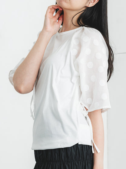 パフスリーブT(ドット柄)
