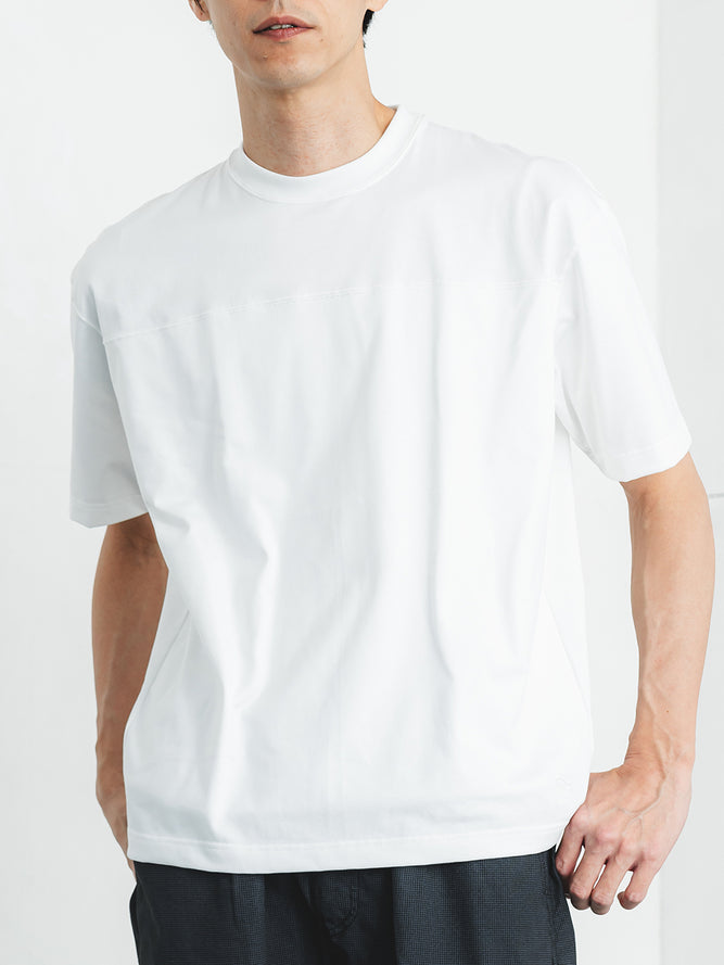 透けにくい白T／ワイドフィット／クルーネック