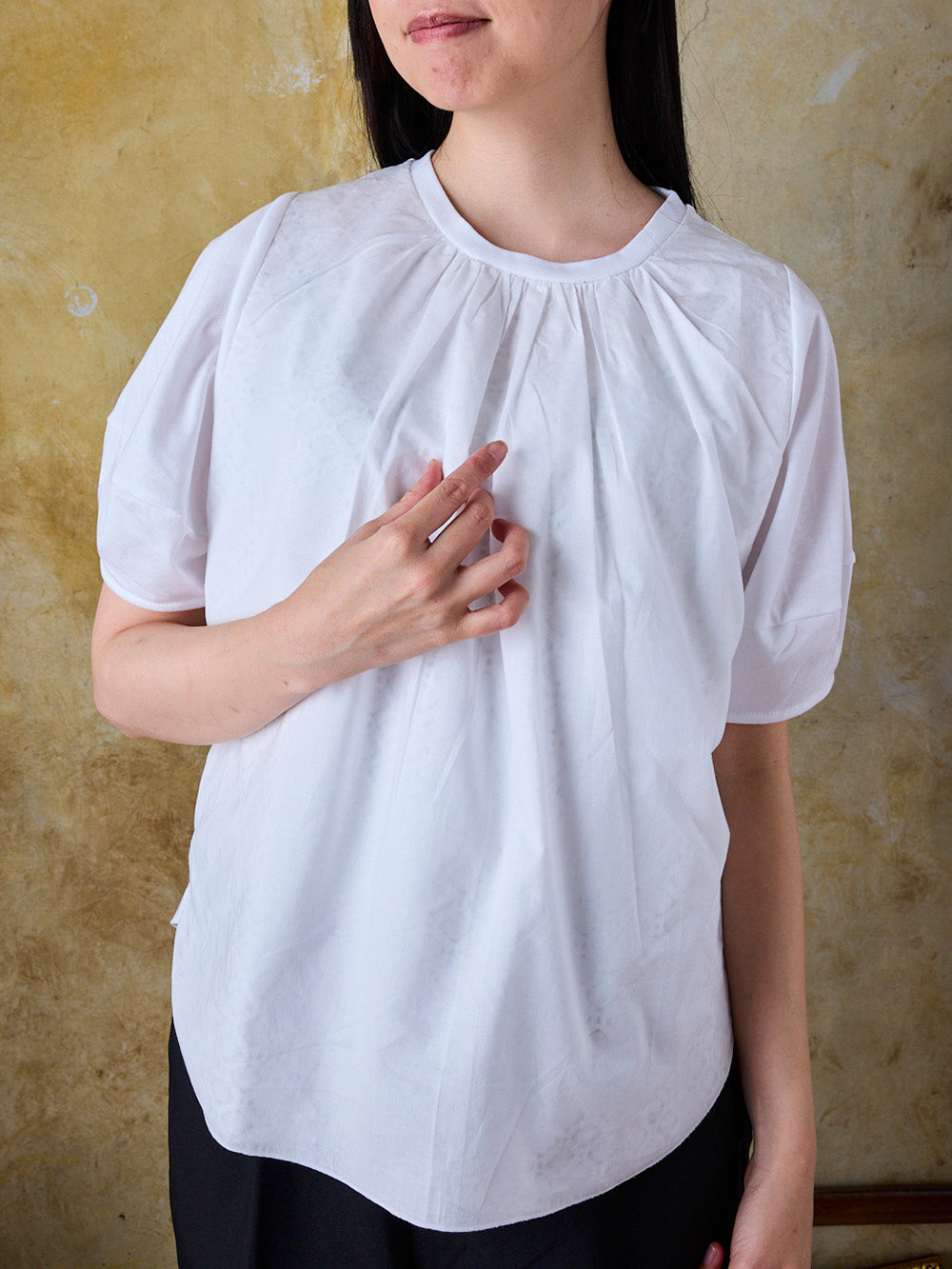 フロントレースT(幾何学柄)